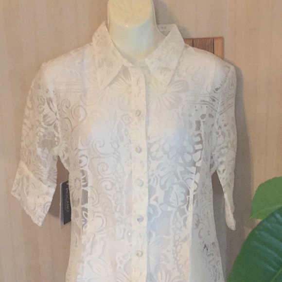 ⭐️⭐️2XHOST PICK⭐️⭐️Blouse collared short sleeve front button down - Picture 4 of 8